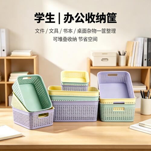 塑料收纳筐桌面整理篮子幼儿园