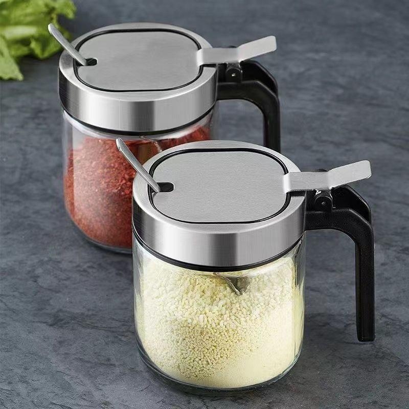 家用厨房调料盒盐罐调料罐子玻璃调料瓶高端调味罐收纳盒组合套装