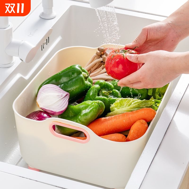 厨房沥水篮洗菜盆家用大号沥水盆滴漏盆洗碗盆水果盆塑料移动水槽