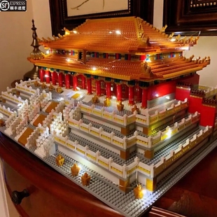 兼容乐高积木玩具2025新款故宫太和殿榫卯拼图3d建筑模型新年角楼