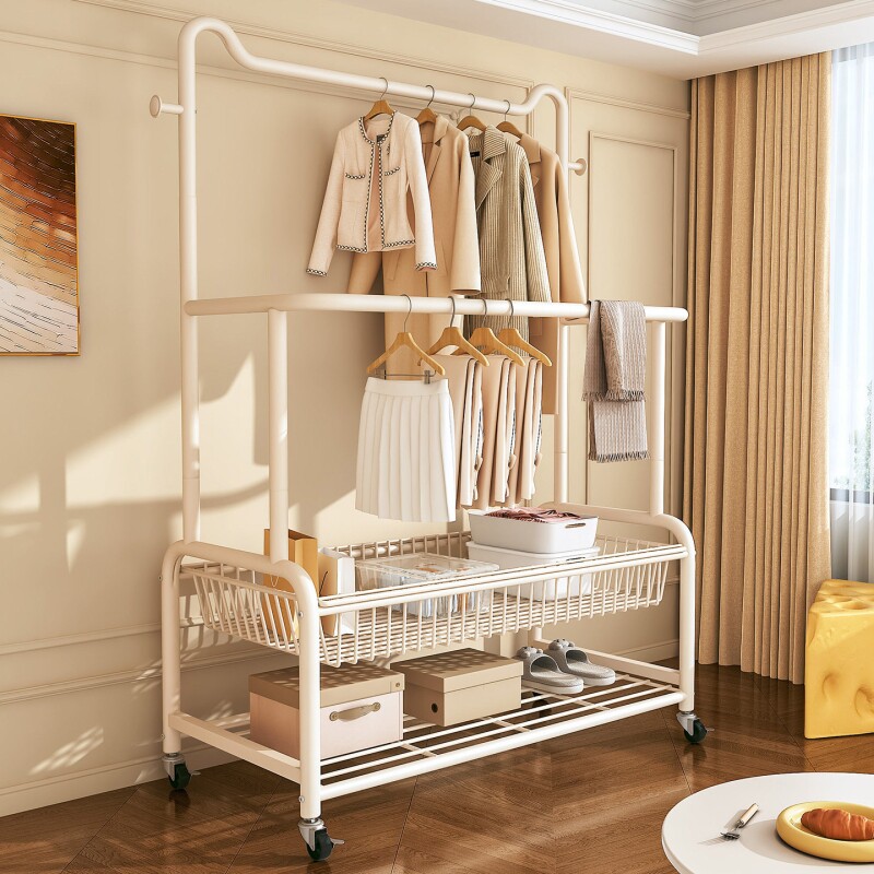 晾衣架衣帽架落地室内房间挂衣架子家用卧室衣服收纳架金属简易