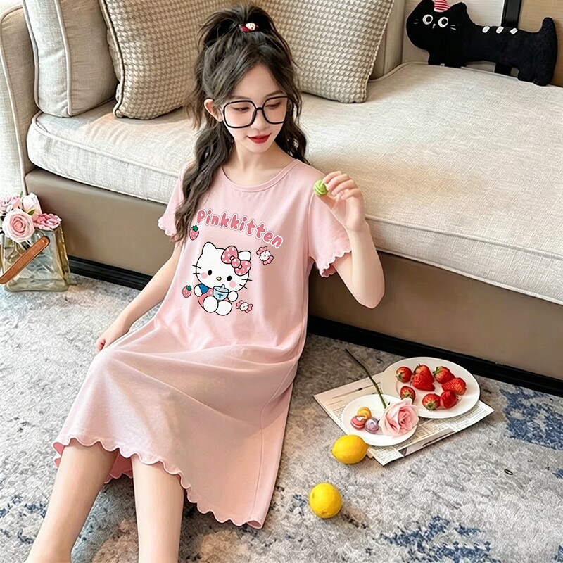 女童睡裙儿童2026夏季薄款莫代尔短袖中大童空调服睡衣萌可美人鱼