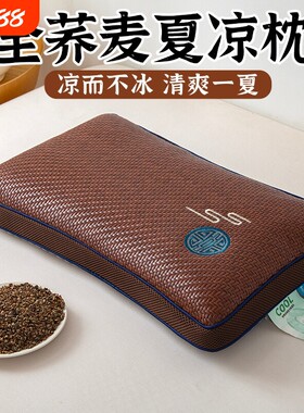 荞麦枕头夏天凉席PE枕芯成人护颈椎助睡眠专用硬男枕夏凉夏日清凉