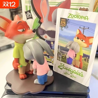 【官方正品】甜蜜依靠疯狂动物城2尼克朱迪甜蜜抱抱系列公仔潮玩