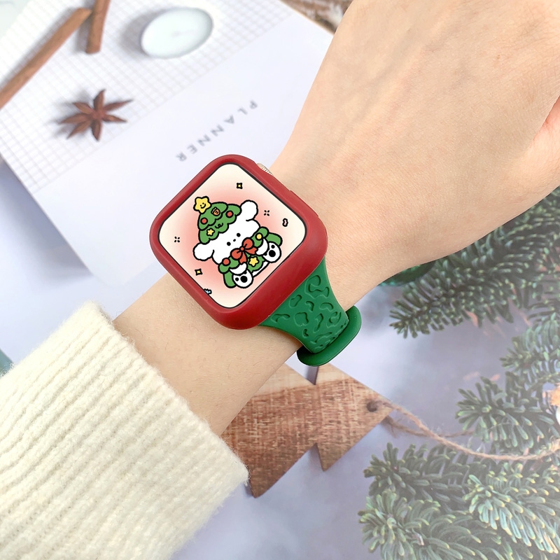 适用apple watch细款硅胶S10表带iwatch8/7/6/5/SE代苹果手表运动
