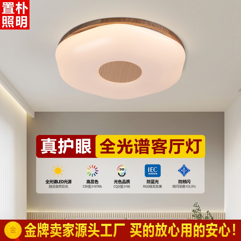 中山护眼卧室吸顶灯现代简约日式侘寂风北欧民宿温馨书房灯具客厅