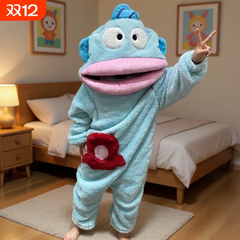 加厚面料丑鱼连体睡衣