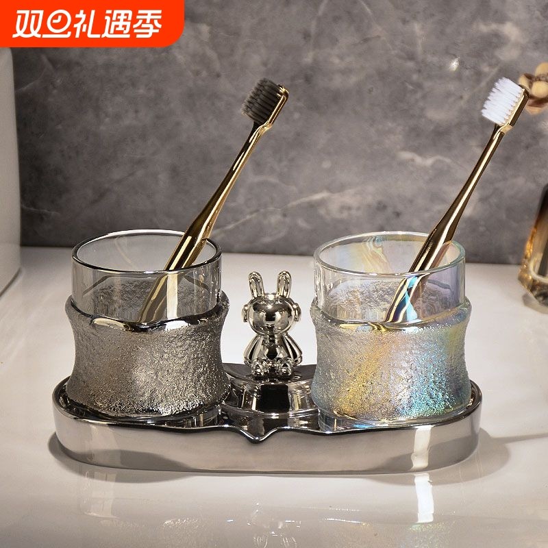 轻奢漱口杯刷牙杯子家用高档情侣洗漱杯牙具杯卫生间牙刷杯高级感