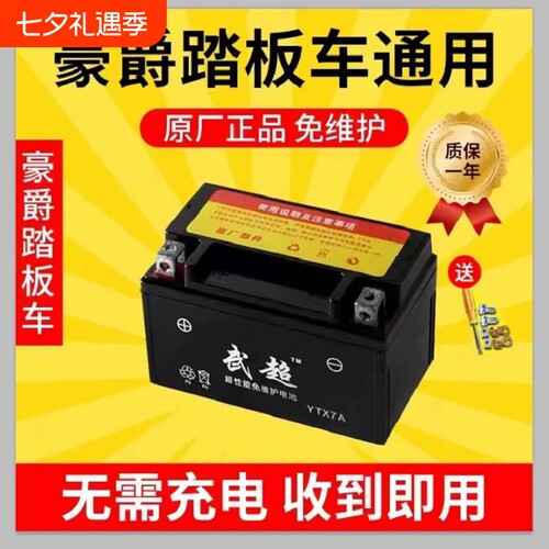 摩托车电瓶宇钻悦星UU瑞梦UY豪迈女装125踏板12v干电池YTX7A