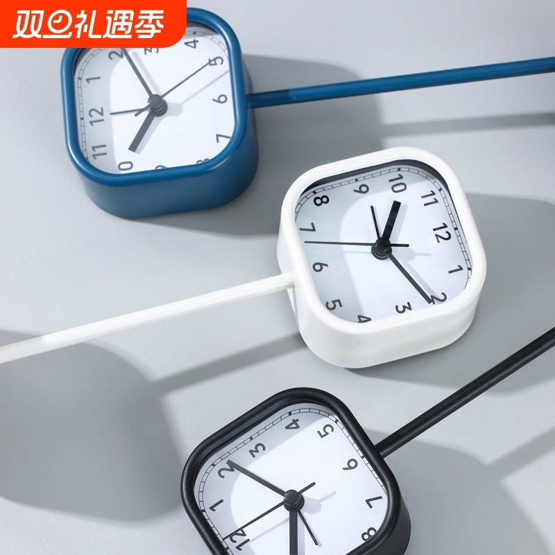 桌面ins高颜值支架时钟儿童学生专用简约钟表我北欧奶油风小闹钟