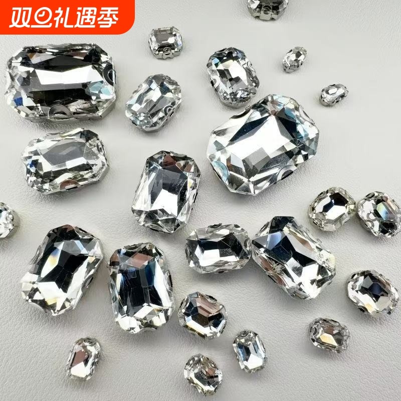 水晶玻璃爪钻3D立体手缝钻衣服补钻服装婚纱配饰闪钻DIY手工制作