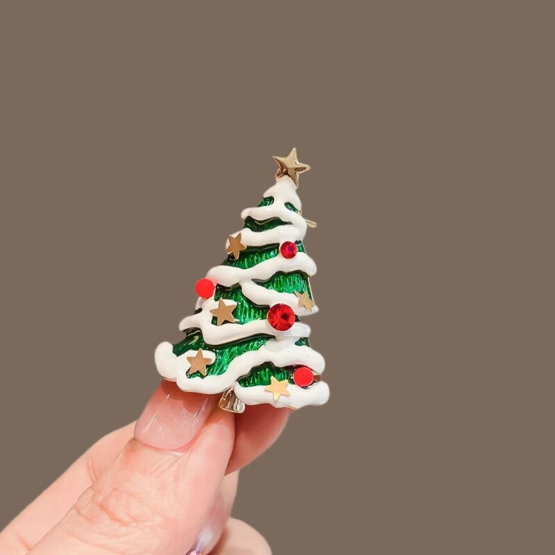 欧美圣诞个性礼物圣诞树风铃圣诞节胸针胸花滴油别针配饰雪花蝴蝶