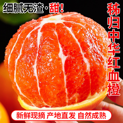 湖北秭归血橙红肉橙子时令水果中华红心甜橙手剥当季