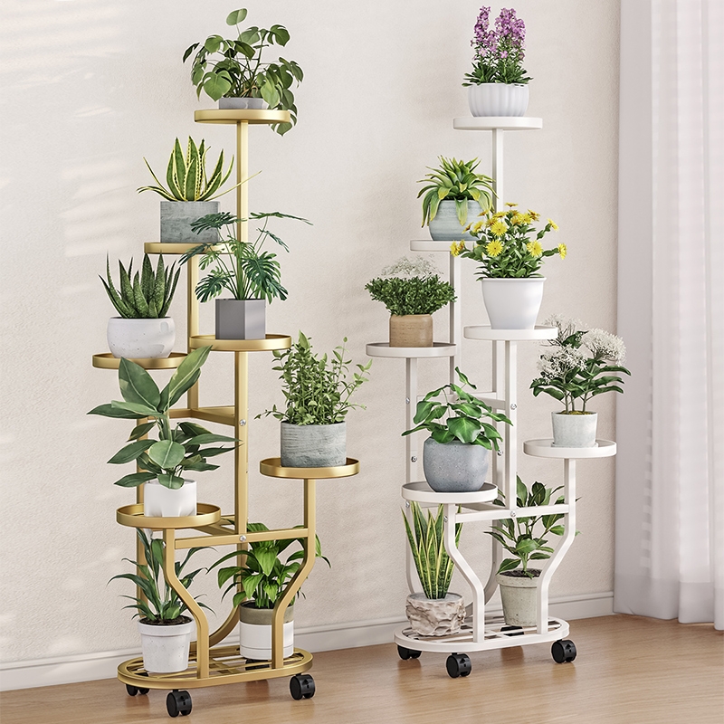 铁艺花架子多层阳台置物架花盆托架客厅可移动落地式花架室内盆栽