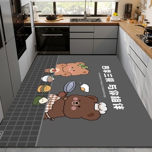 硅藻泥厨房地垫吸水吸油脚垫大面积满铺地毯家用进门耐脏垫可裁剪