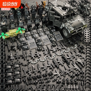 三角洲军事小人仔特种兵警察武装部队男孩子儿童益智拼装积木玩具