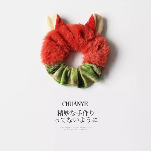 可爱毛绒发圈扎头发橡皮筋发绳女2025新款高端头绳短发狐狸动物