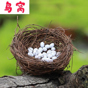 苔藓微景观摆件 幸福鸟窝 鸟蛋 DIY造景摆件小鸟配件饰品鸟巢108