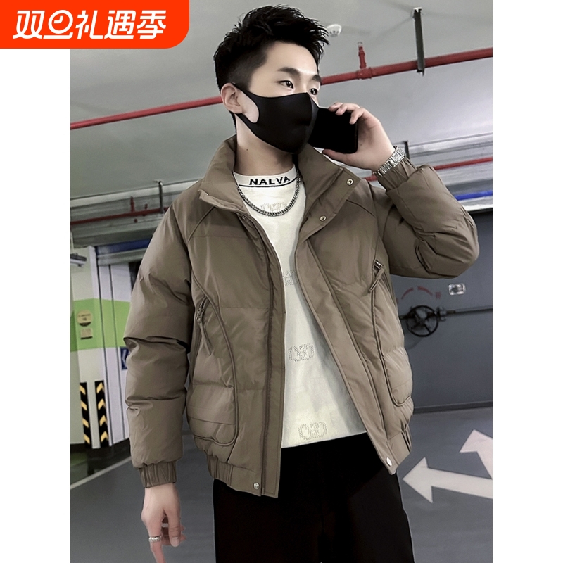 户外男士潮牌羽绒棉服休闲痞帅立领加厚棉衣袄子2025新款男士冬季