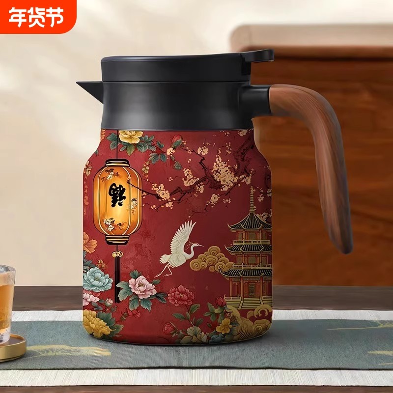 保温壶家用大容量泡茶壶热水瓶暖水壶新款国潮闷茶焖茶壶复古白茶