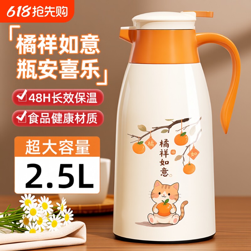 保温热水壶水壶保温壶家用2025新款保温瓶玻璃暖壶茶瓶长效真空