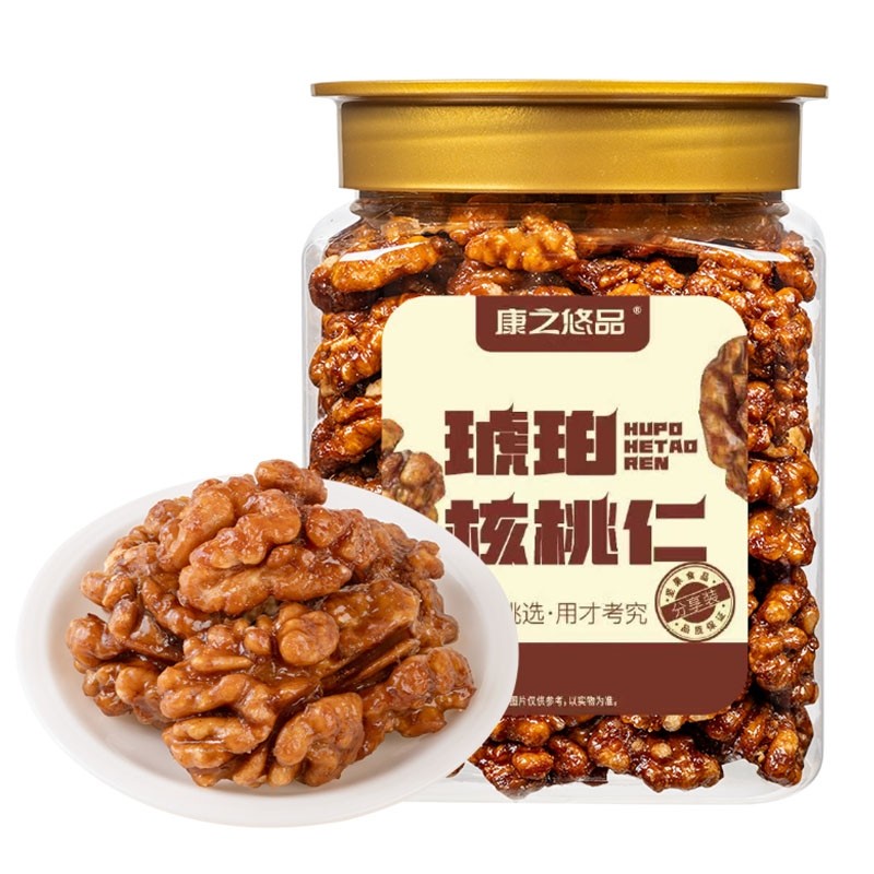 康之悠品琥珀核桃仁新货零食坚果炒货400g*1罐