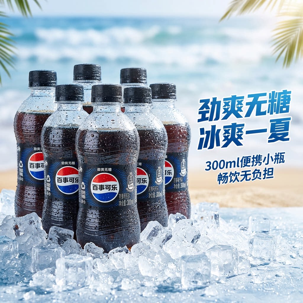 夏日饮料百事可乐汽水300ml无糖图片