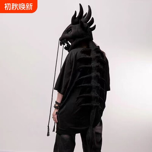 创意中华龙触须恐龙骨架头套外骨骼玩偶cosplay外骨骼儿童礼物