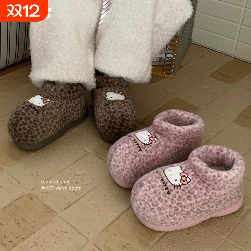 细细条正版HelloKitty毛毛棉靴