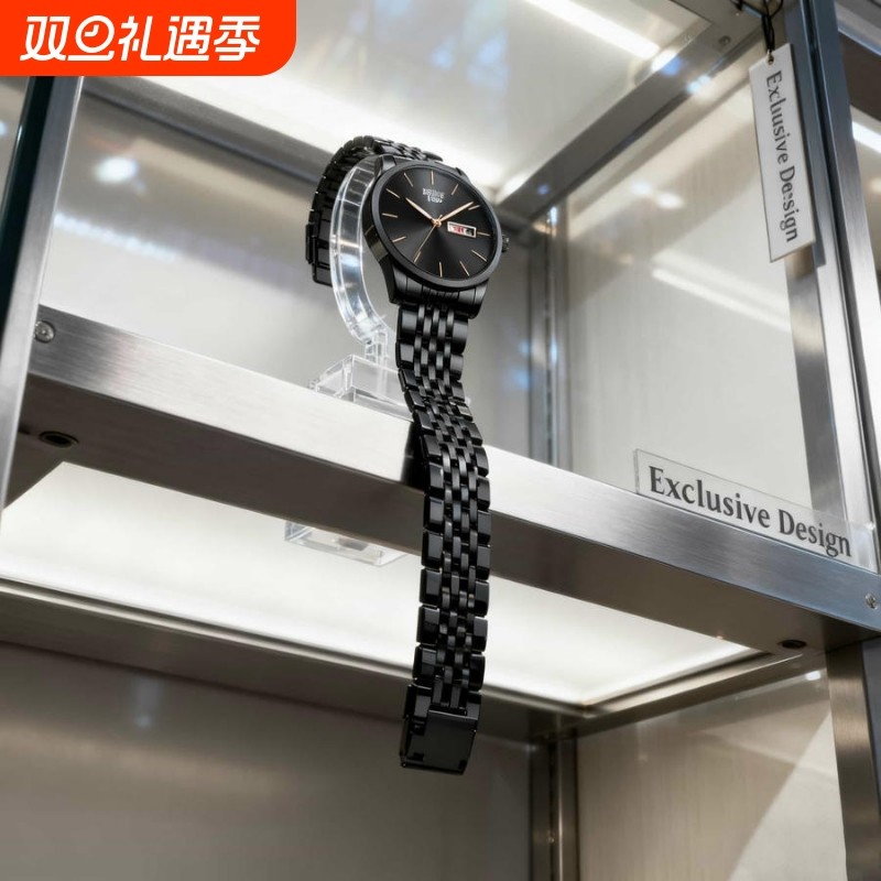 手表男款防水高级感全自动男表数字双日历防水腕表男机械风全自动