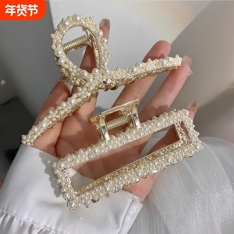 超仙精致高级感抓夹网红大号鲨鱼夹子头饰韩系珍珠发夹女后脑勺,饰品/流行首饰/时尚饰品新,发饰,淘宝优惠券,粉丝福利购,淘宝优惠卷