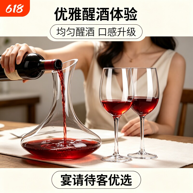 红酒杯套装家用醒酒器大号高脚杯欧式奢华高档酒具水晶葡萄酒杯