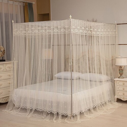 三开门支架蚊帐超密宫廷家用