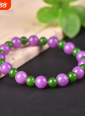 新款时尚紫云母手串女款紫色玉手链送妈妈女友礼物精致圆珠串学生