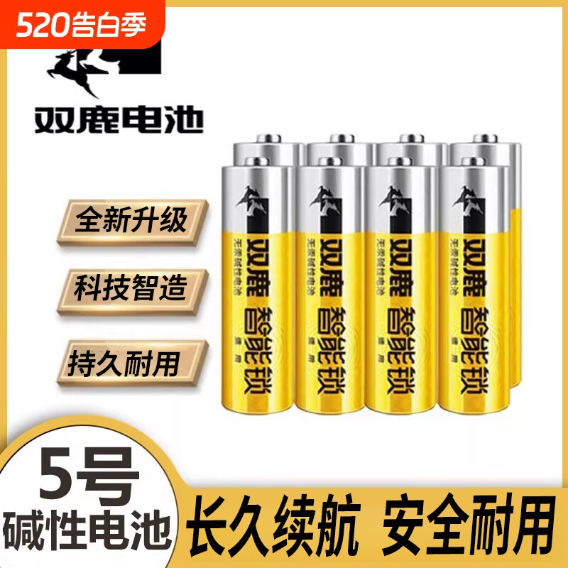 双鹿电池1.5V电子锁专用碱性LR6电池指纹锁密码锁智能门锁儿童