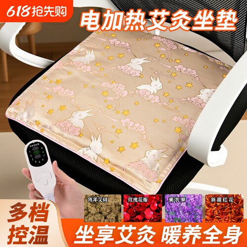 电加热艾绒艾灸坐垫秋冬加热保暖垫子家用艾灸垫艾草实用红花养生