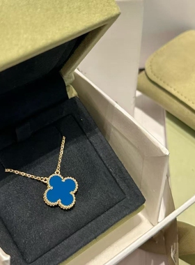 装柜颜色设交无压力18k蓝玛瑙四叶草项链蓝玛瑙五花手链耳钉十花