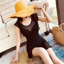 微胖MM遮肚显瘦露背钢托温泉新款 聚拢连体泳衣女2024游泳馆夏大码