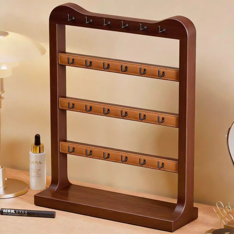 实木高端首饰架桌面水晶文玩展示架项链手镯收纳储物架钥匙手串