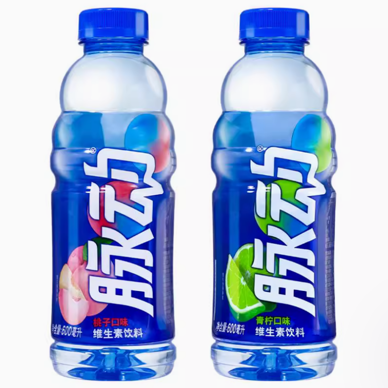 脉动维生素饮料青柠/桃子味600ml*4瓶 试喝装 便携 YT