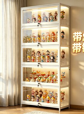 带灯带锁手办盲盒展示柜