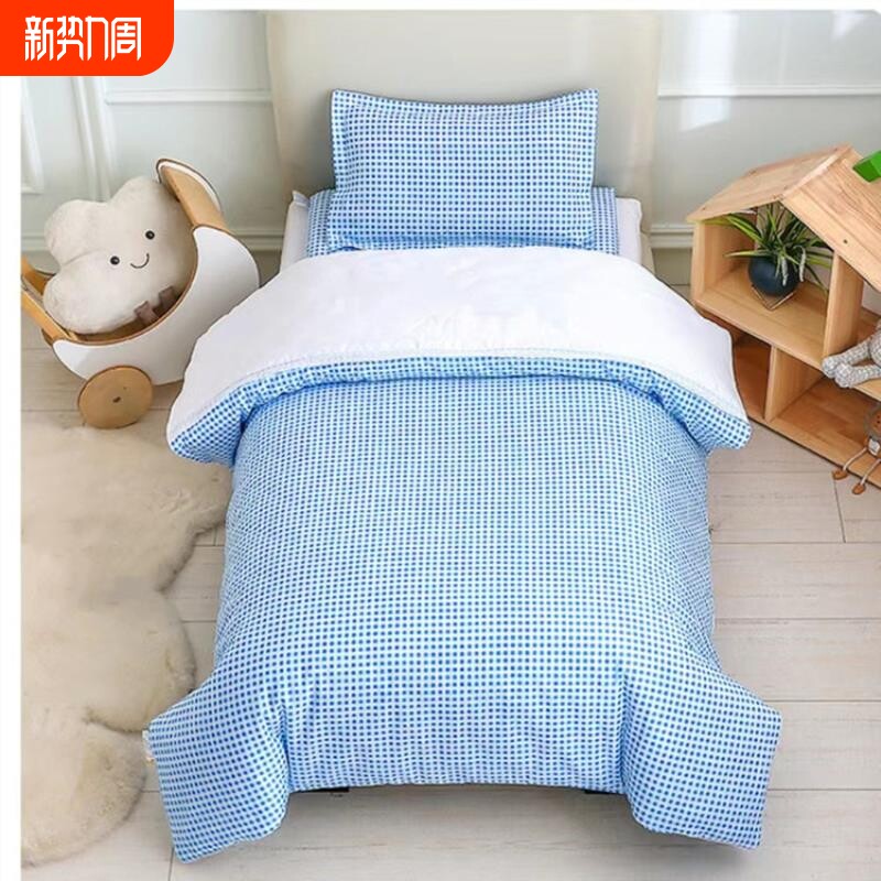 拼接绣字床上用品 儿童床品套件 幼儿园被褥三件套/六件套含棉芯