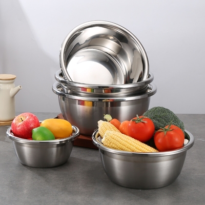 圆形料缸盆和面盆子家用厨房打蛋盆漏盆洗菜盆套装不锈钢盆大盆子