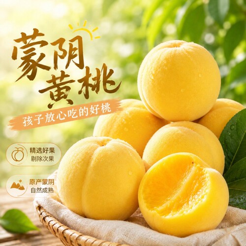 黄桃蒙阴黄金蜜黄桃新鲜水果锦绣