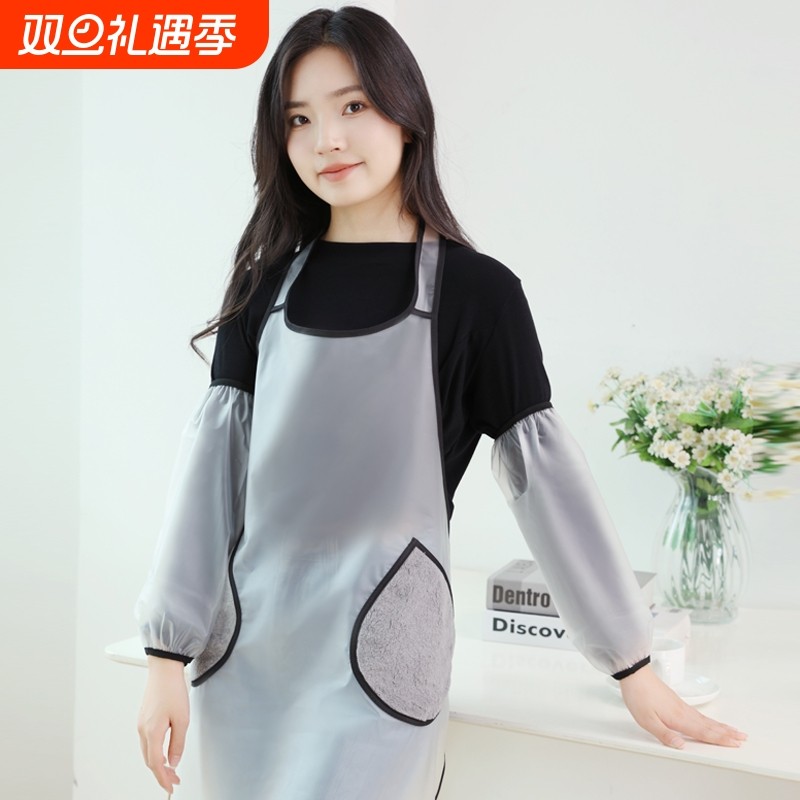 TPU围裙女厨房家用做饭防水防油可擦手餐饮专用围腰
