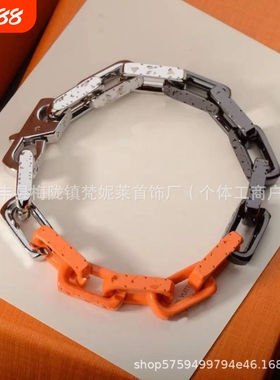 驴家高端竹节淬火古巴手链钛钢复古嘻哈情侣系列拼色拼接厂家直销