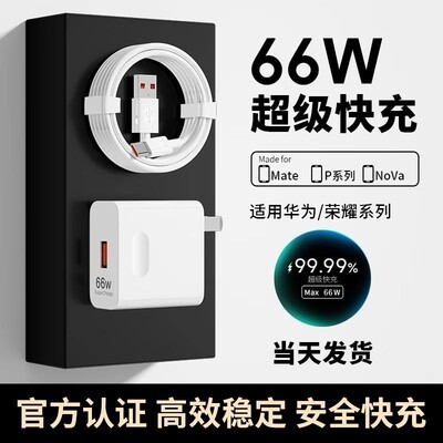 66w超级快充头闪充数据线