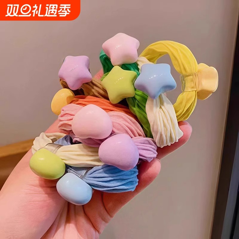 儿童小女孩毛巾圈女童扎马尾丸子头发绳发圈糖果色不伤发头绳发饰