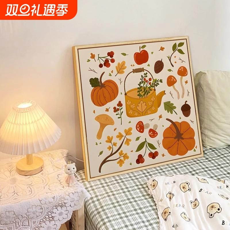 北欧奶油风餐厅装饰画小清新艺术客厅斗柜摆画温馨卧室ins风挂画