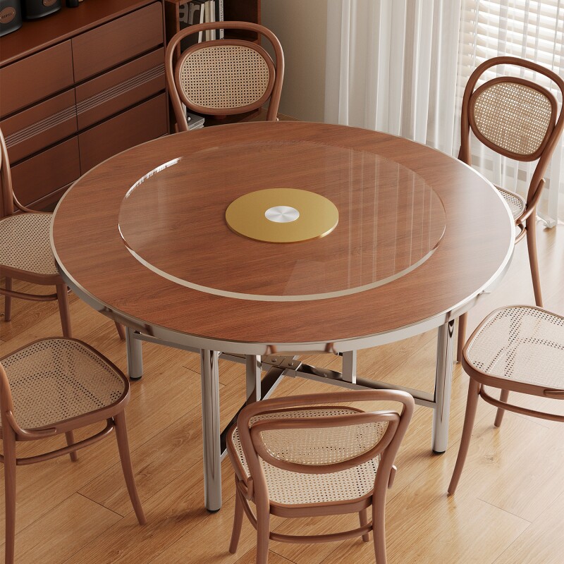 餐桌10人大圆桌家用吃饭桌子圆桌面板饭店商用圆形折叠席面带转盘